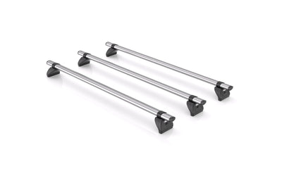 KammBar Fleet Bundle: 3 Steel Bars, 1.2 m wide, Rear Roller, 4x Load Stops for Peugeot Partner 08-18 L2H1 Twin