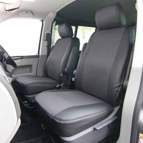 T&C Seat Covers - Luxury - VW Transporter T5 & T6 - Single + Single Set