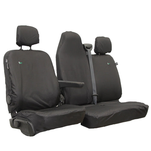 T&C Seat Covers - Renault Master Front Set - Black (Single Double Base)